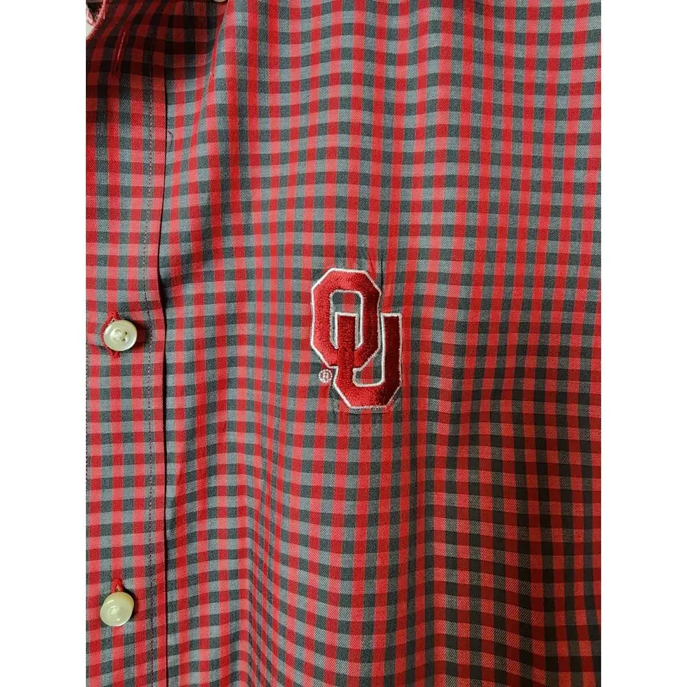 Thomas Dean Collegiate Oklahoma Sooners Long Sleeve Button Flip Cuff XXL 2XL EUC